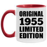 69th Birthday Original 1955 Limited Edition - 11oz Accent Mug Red