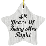 48th Anniversary 48 Years Of Being Mrs Right - Star Ornament F