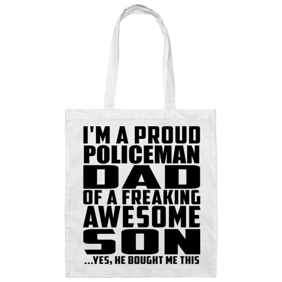 Proud Policeman Dad Of Awesome Son - Tote Bag White