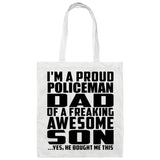 Proud Policeman Dad Of Awesome Son - Tote Bag White