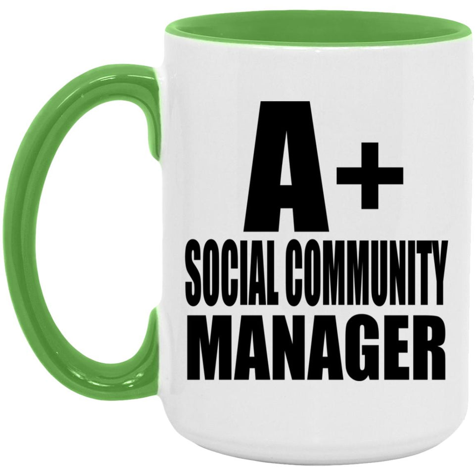 A+ Social Community Manager - 15oz Accent Mug Green