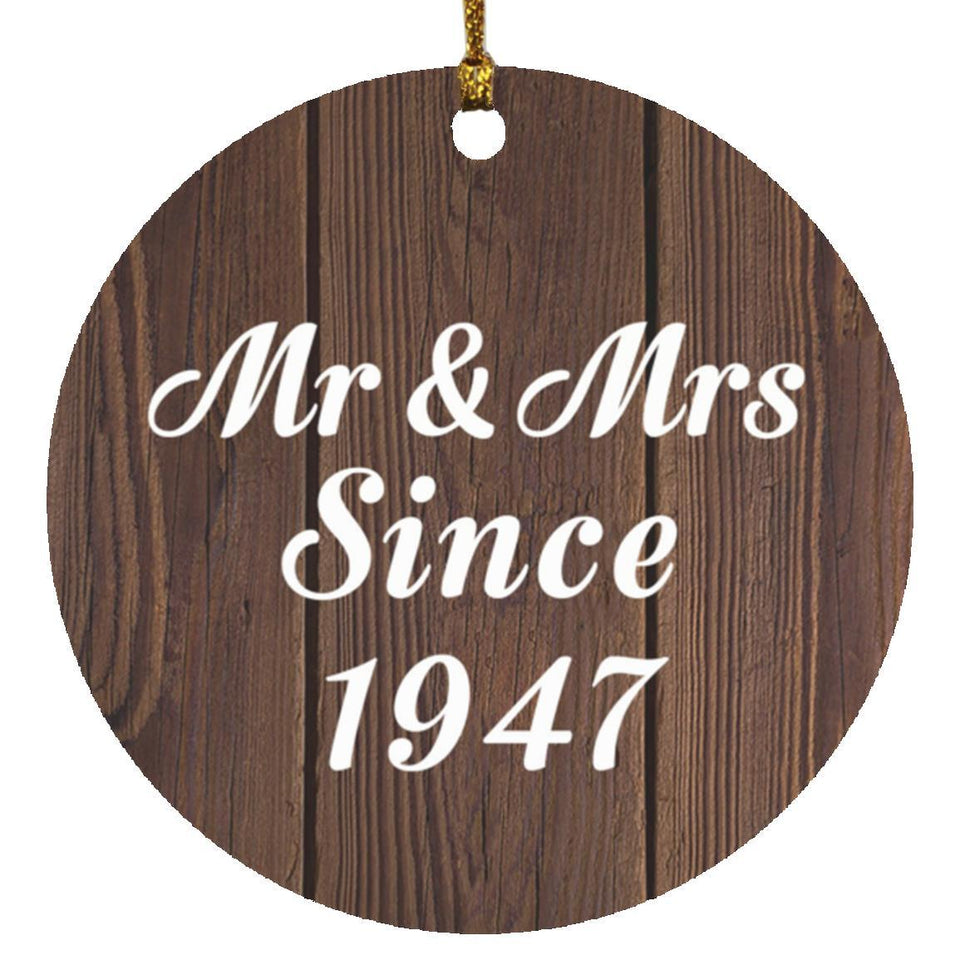 77th Anniversary Mr & Mrs Since 1947 - Circle Ornament D