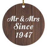 77th Anniversary Mr & Mrs Since 1947 - Circle Ornament D