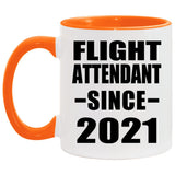 Flight Attendant Since 2021 - 11oz Accent Mug Orange