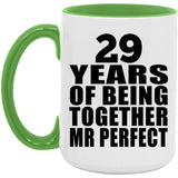 29th Anniversary 29 Years Of Being Mr Perfect - 15oz Accent Mug Green