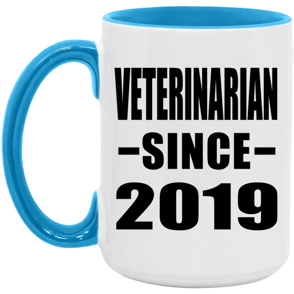 Veterinarian Since 2019 - 15oz Accent Mug Blue