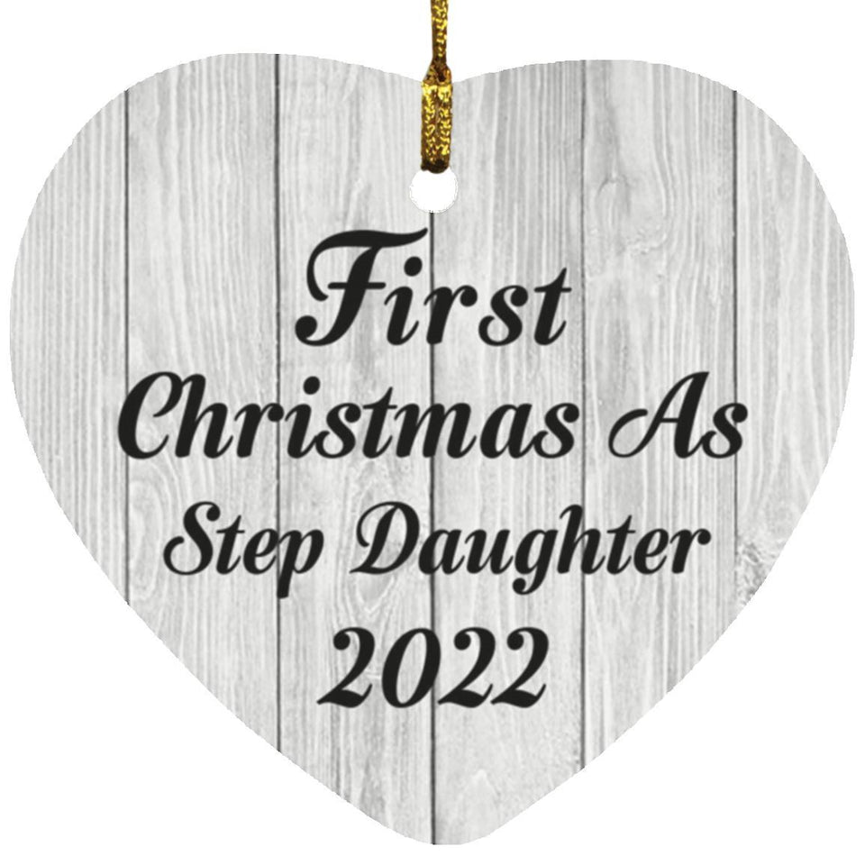 First Christmas As Step Daughter 2022 - Heart Ornament F