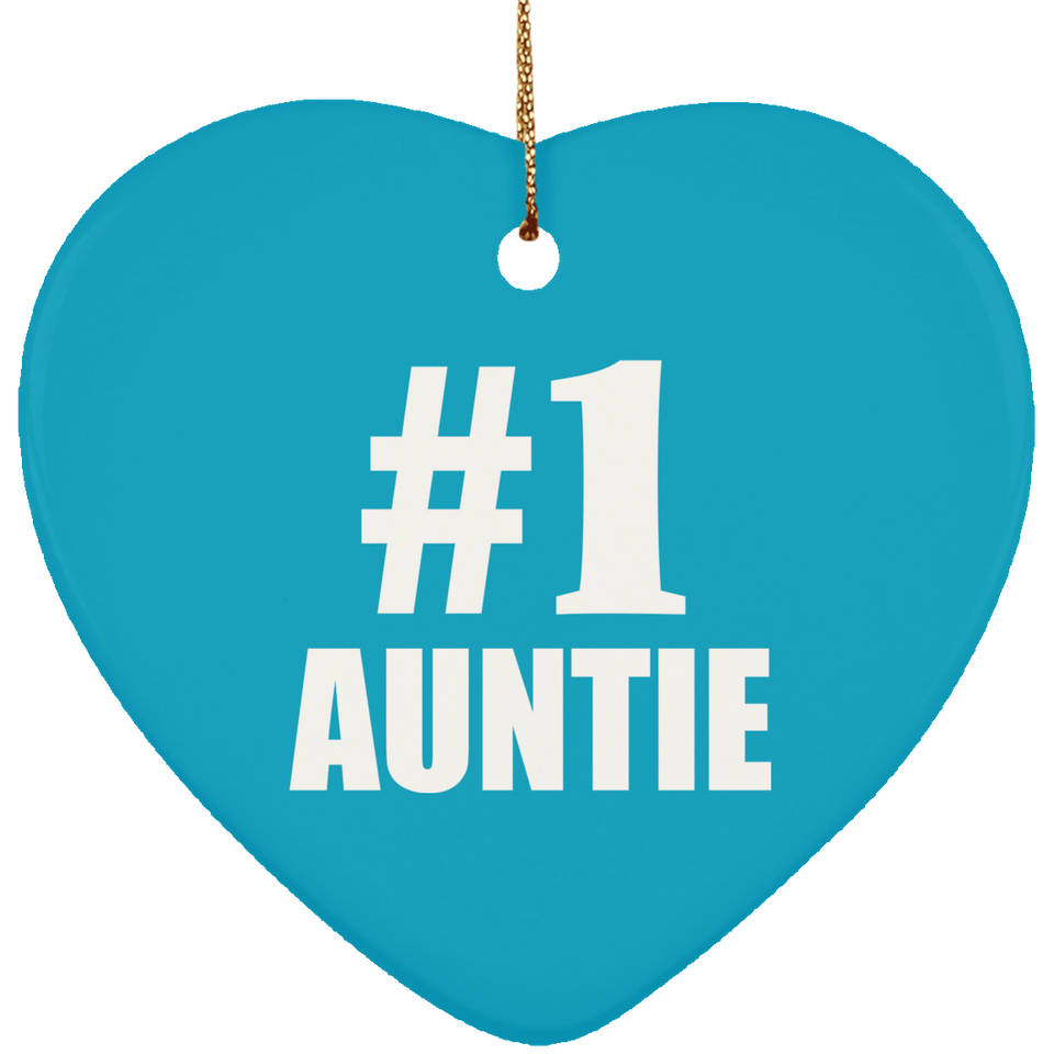 Number One #1 Auntie - Heart Ornament