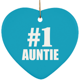 Number One #1 Auntie - Heart Ornament