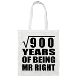 30th Anniversary Square Root of 900 Years of Being Mr Right - Tote Bag White