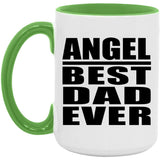 Angel Best Dad Ever - 15oz Accent Mug Green