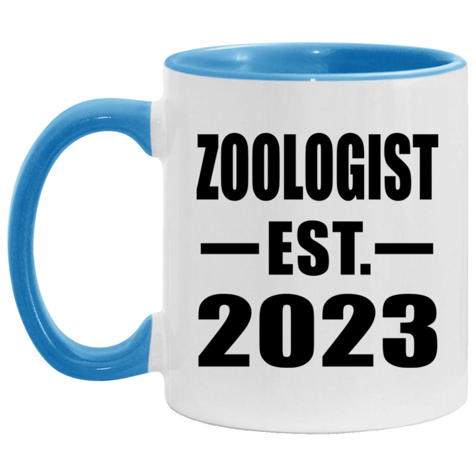 Zoologist Established EST. 2023 - 11oz Accent Mug Blue