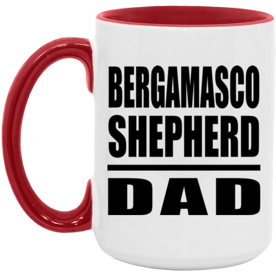 Bergamasco Shepherd Dad - 15oz Accent Mug Red
