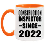 Construction Inspector Since 2022 - 11oz Accent Mug Orange