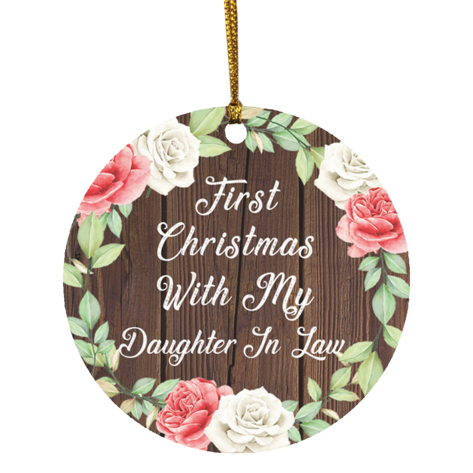 First Christmas With My Daughter In Law - Circle Ornament A