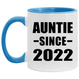 Auntie Since 2022 - 11oz Accent Mug Blue