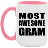 Most Awesome Gram - 15oz Accent Mug Pink