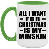 All I Want For Christmas Is My Minskin - 15oz Accent Mug Green