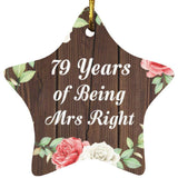 79th Anniversary 79 Years Of Being Mrs Right - Star Ornament A