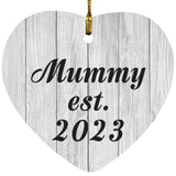 Mummy Established Est. 2023 - Heart Ornament F