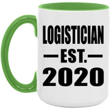Logistician Established EST. 2020 - 15oz Accent Mug Green