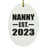 Nanny Established EST. 2023 - Oval Ornament