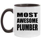 Most Awesome Plumber - 11oz Accent Mug Black