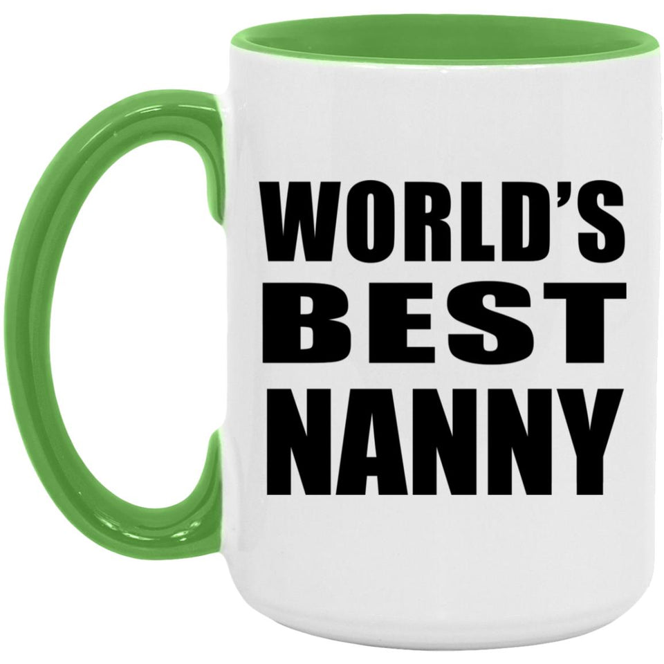 World's Best Nanny - 15oz Accent Mug Green