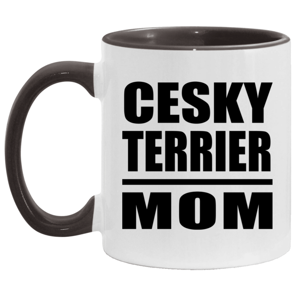 Cesky Terrier Mom - 11oz Accent Mug Black
