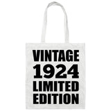 100th Birthday Vintage 1924 Limited Edition - Tote Bag White