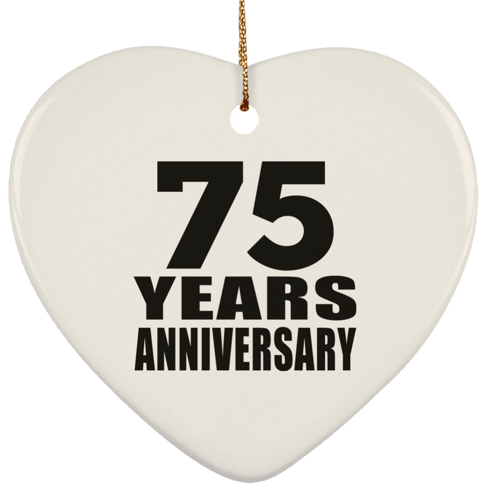 75th Anniversary 75 Years - Heart Ornament
