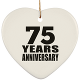 75th Anniversary 75 Years - Heart Ornament