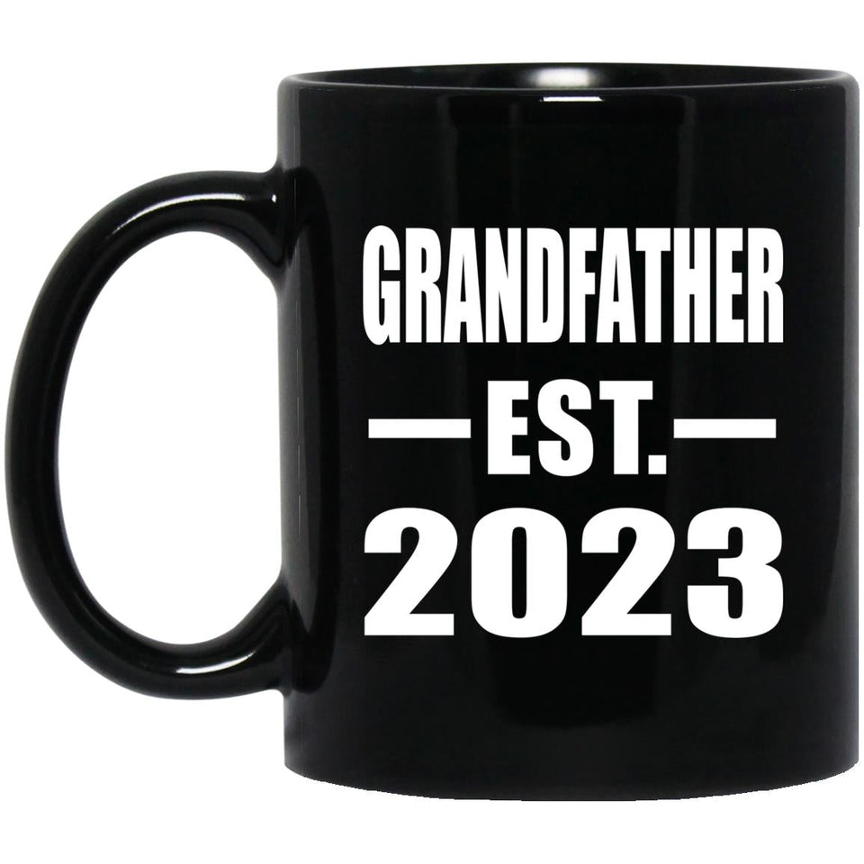 Grandfather Established EST. 2023 - 11oz Coffee Mug Black