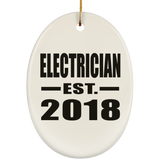 Electrician Established EST. 2018 - Oval Ornament