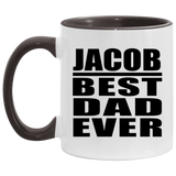 Jacob Best Dad Ever - 11oz Accent Mug Black