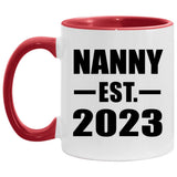 Nanny Established EST. 2023 - 11oz Accent Mug Red