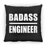 Badass Engineer - Throw Pillow Black