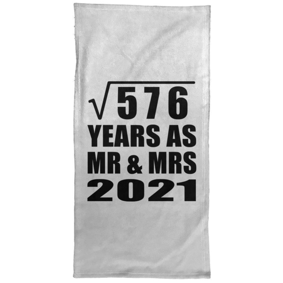 24th Anniversary Square Root of 576 Years As Mr & Mrs 2021 - Hand Towel