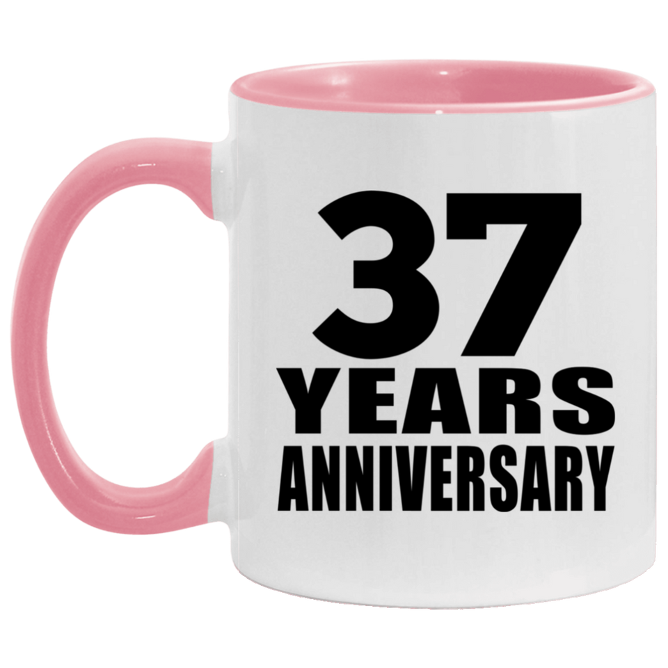 37th Anniversary 37 Years - 11oz Accent Mug Pink