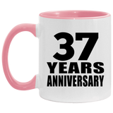 37th Anniversary 37 Years - 11oz Accent Mug Pink