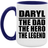 Daryl The Dad The Hero The Legend - 15oz Accent Mug Purple