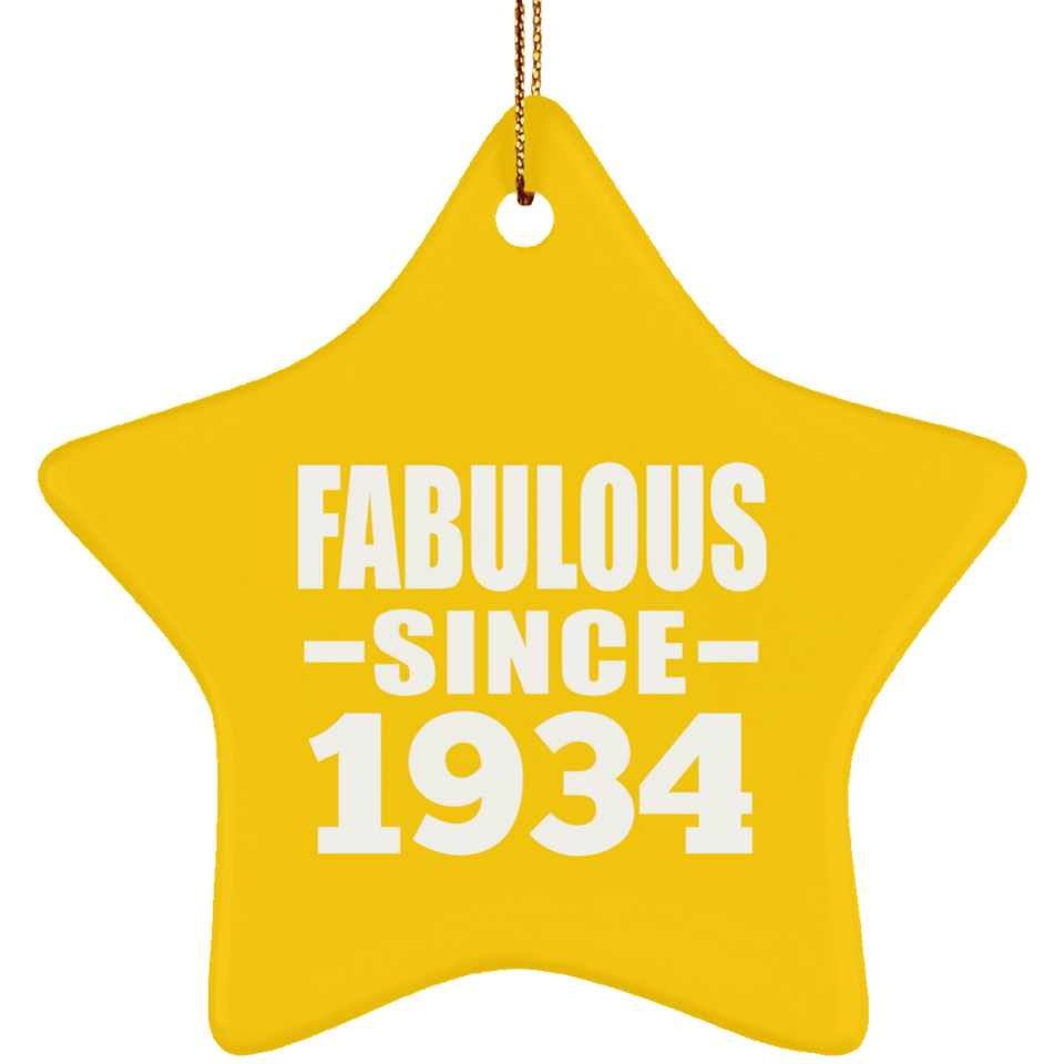 90th Birthday Fabulous Since 1934 - Star Ornament