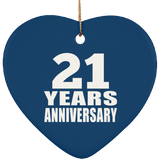 21st Anniversary 21 Years - Heart Ornament