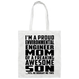 Proud Environmental Engineer Mom Of Awesome Son - Tote Bag White