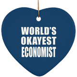 World's Okayest Economist - Heart Ornament