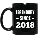 6th Birthday Legendary Since 2018 - 11oz Coffee Mug Black