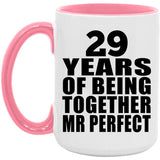 29th Anniversary 29 Years Of Being Mr Perfect - 15oz Accent Mug Pink