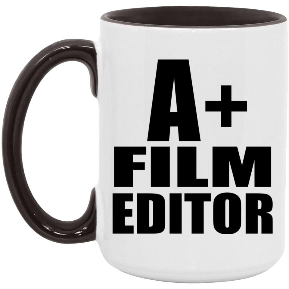 A+ Film Editor - 15oz Accent Mug Black