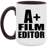 A+ Film Editor - 15oz Accent Mug Black