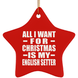 All I Want For Christmas Is My English Setter - Star Ornament